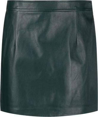 Marni high-waist mini leather skirt - women - Viscose/Lamb Skin - 38 - Green