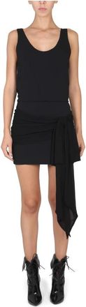 Philosophy di Lorenzo Serafini Knot-front Short Dress - Dames - Feestkleedjes - Zwart - 2XS - Kleedjes