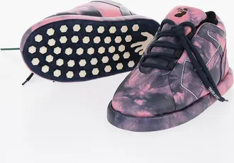 Off-white Padded Leather Sneakers BUMP in Tie-Dye Off-White