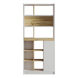 Mobili Rebecca Mobili Rebecca - Estanter&iacute;a Rebecca Mobili Balal 170x75,5x25 Tablero De Part&iacute;culas Blanco Roble Claro Moderno