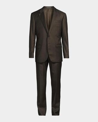Emporio Armani Men & apos;s Wool-Blend Sharkskin G Line Suit