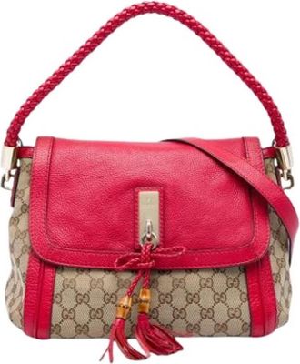 Gucci Pre-owned Bella Satchel - Dames - Vintage Schoudertas - Rood - ONE Size - Leer - Vintage