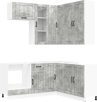 vidaXL Unidad De Cocina Lucca 8 Uds. Gris Hormig&oacute;n Vidaxl