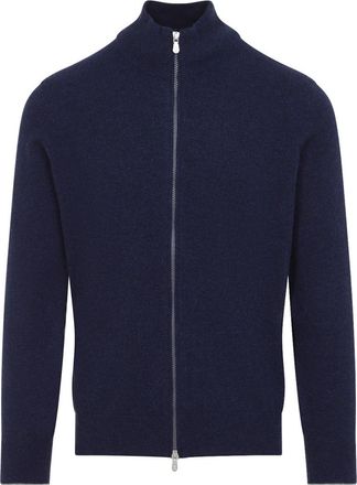 Brunello Cucinelli Navy Blue Zip Up Cardigan