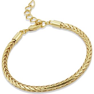 Savvy Cie Jewels Cylindrical Wheat Chain Bracelet in Yellow at Nordstrom Rack