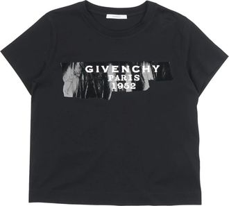 Givenchy T-Shirts, female, Black, Size: S T-shirt in Cotton with Tape Print