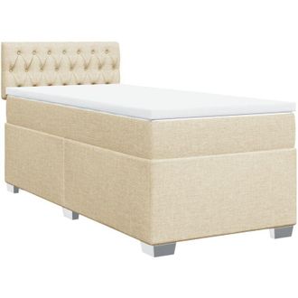 vidaXL Vidaxl - Cama Box Spring Con Colch&oacute;n Tela Color Crema 80x200 Cm