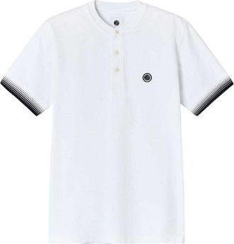 Pretty Green Henley-T-shirt voor heren, reguliere pasvorm (Wit)