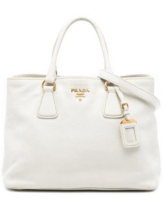 Prada 2013-2025 Vitello Daino Open Convertible Tote satchel - White