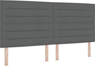 vidaXL Led Headboard with led Strip Lights Dark grey 200 cm Fabric Vidaxl