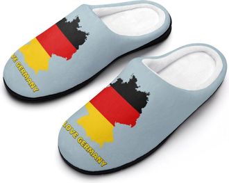 Generic I Love Germany Womens Cotton Slipper Comfortable Cozy Plush Slippers Anti-Skid Indoor House Closed Toe Shoes