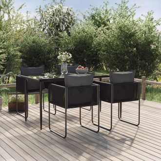 vidaXL Juego De Comedor Para Jard&iacute;n 5 Piezas Negro Vidaxl