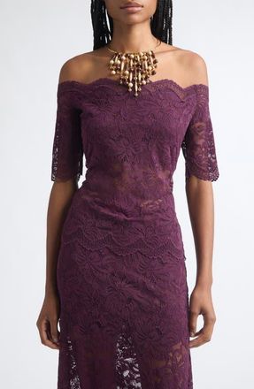 Paco Rabanne Layered Lace Top in Magenta Purple at Nordstrom, Size 44