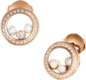 Chopard Happy Diamonds Curves 18K Rose Gold Womens Earrings 839562-5002