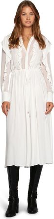 Belle & Bloom Slow Dance Frill Midi Dress in White at Nordstrom, Size X-Small