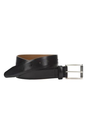 Johnston & Murphy Smooth Leather Belt in Black at Nordstrom, Size 34