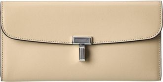 Toteme T-Lock Fold-Over Leather Continental Wallet
