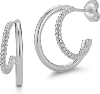 Sphera Milano Double Hoop Earrings in Silver at Nordstrom Rack