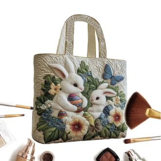 Generic Bunny Bag - Cute Canvas Handbag Tote Design | Adorable Bunny Shoulder Carry Bag Style | Women Girls Kids Children Outdoor Easter Egg Hunting Party Gat