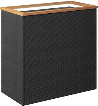 vidaXL Planter Black 80x40x80 cm Poly Rattan vidaXL