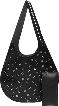 Generic Punk Tote Bag - Retro Rivet Shoulder Bag for Women, Large Capacity Fashionable Satchel, Stylish Commuting Daily Work Handbag, Durable PU Material, Lig