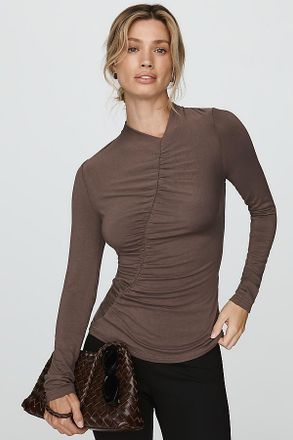 Walter Baker Asymmetrical Ruched Top