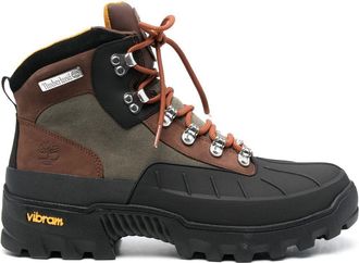 Timberland panelled lace-up boots - men - Fabric/Rubber/Calf Leather/Fabric - 9.5 - Green