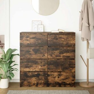 Berkfield Home Sideboard Smoked Oak 100x35x99 cm Engineered Wood in Brown | Size: 100 x 35 x 99 cm