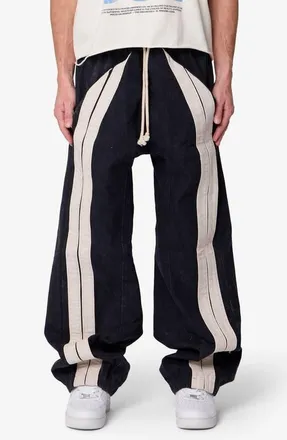 mnml Ultra Baggy Stripe Twill Pants in Black/white at Nordstrom, Size Xx-Large