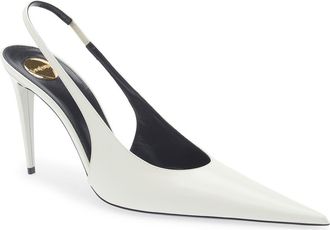 Saint Laurent Guermantes Slingback Pump in Off White at Nordstrom, Size 9.5Us