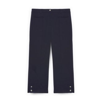 Fiorella Rubino Cropped broek van stretchstof - Dames - Vrijetijds broeken - Blauw - XS - Polyester - Broeken
