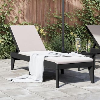 vidaXL Tumbona De Pp Gris Antracita 186x60x29 Cm Vidaxl