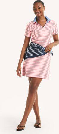 Nautica Womens Striped Short-Sleeve Collared Dress