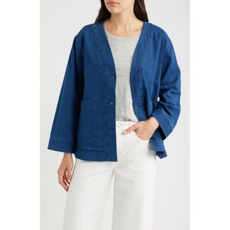 Seasalt Cornwall Penwerris Denim Chore Jacket in Mid Indigo at Nordstrom, Size 14 Us