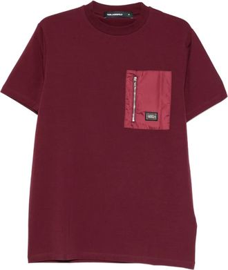 Karl Lagerfeld T-shirt con tasche con zip - Rosso