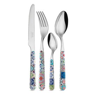 Neva Juego 24 cubiertos acero inoxidable con mango efecto porcelana