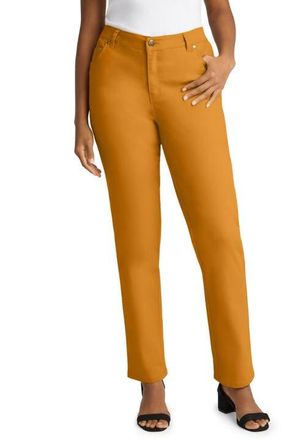 Jessica London True Fit Stretch Denim Straight Leg Jean in Rich Gold at Nordstrom, Size 26Short