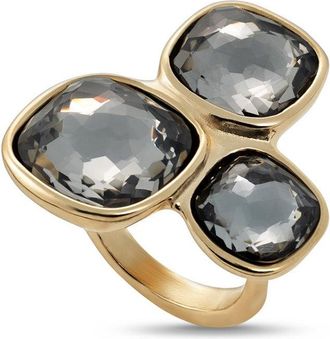 UNOde50 Smoky Trio Gold Ring