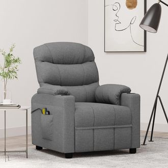 vidaXL Vidaxl - Sill&oacute;n De Masaje El&eacute;ctrico Tela Gris Claro