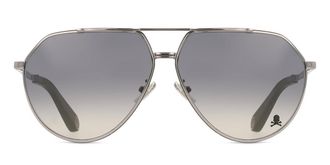 Philipp Plein SPP007V 0508 Mens Sunglasses Silver Size 64