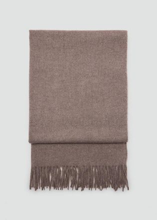 Mango Sciarpa bordi frange marrone medio - Donna - Taglia unica - MANGO