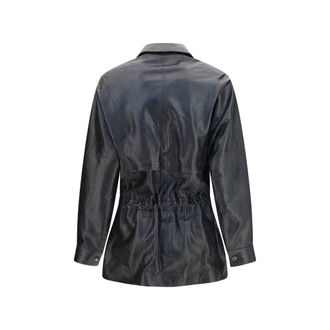Magda Butrym Womens Black Lambskin Leather Jacket Clothing