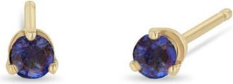 Zo&euml; Chicco 14K Gold Stone Stud Earrings in Yellow Gold/Blue Saphire at Nordstrom