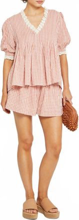Few Moda Brownwyn Shorts Set In Pink Plaid