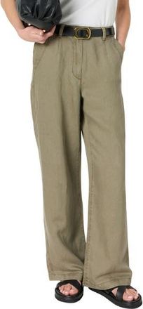 Gerard Darel Azilia Wide Leg Pants in Khaki Green at Nordstrom, Size 10