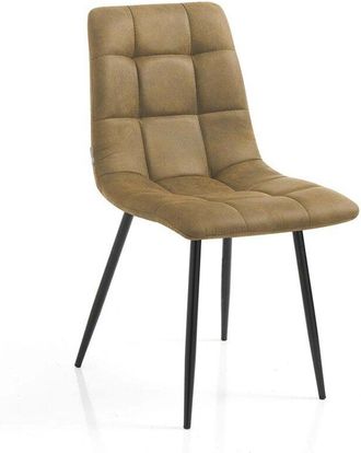 Oresteluchetta Set De 4 Sillas Tapizadas En Tela De Terciopelo Vintage Amelie Old - Gris Paloma