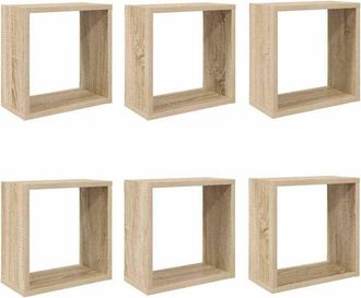 vidaXL Vidaxl - Estantes Cubo De Pared 6 Unidades Roble Sonoma 30x15x30 Cm