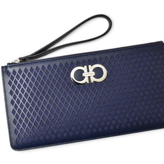 Ferragamo Leather Clutch Bag Pouch (Pre-Owned)