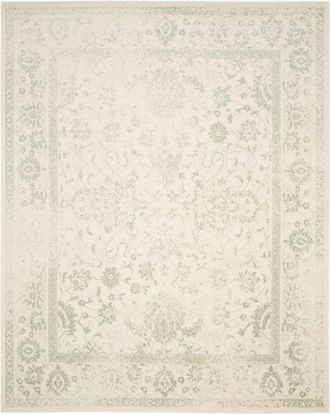 Safavieh Alfombra vintage de polipropileno blanco/verde, 274 x 366 cm