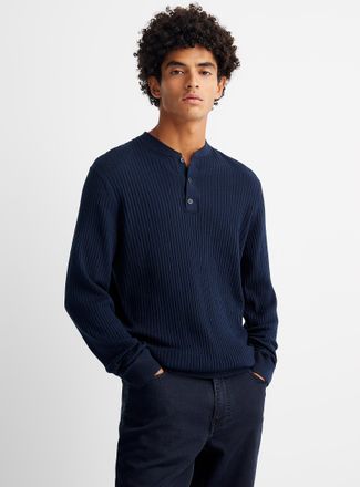 Le 31 Mens Ribbed Henley Shirt sweater